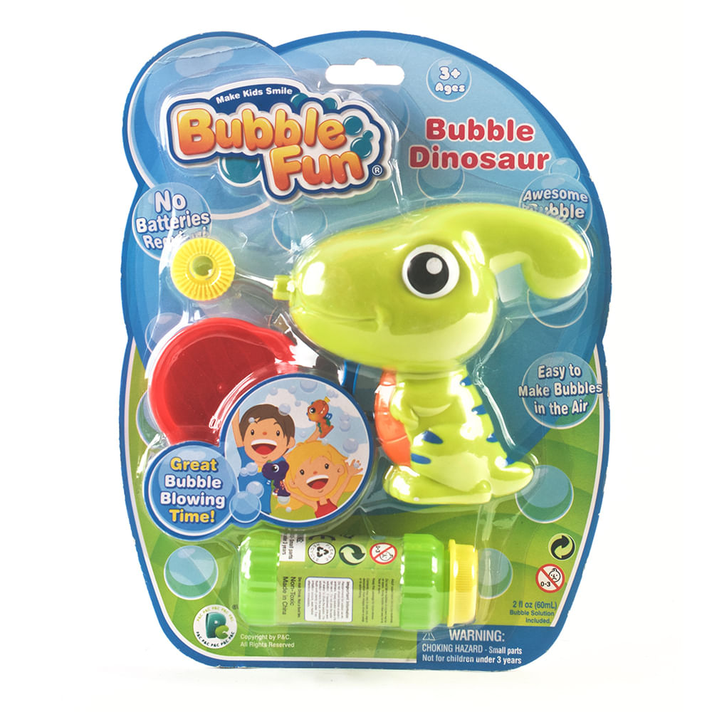 Burbujero Bubble Fun Friction Power Dinosaurio Verde