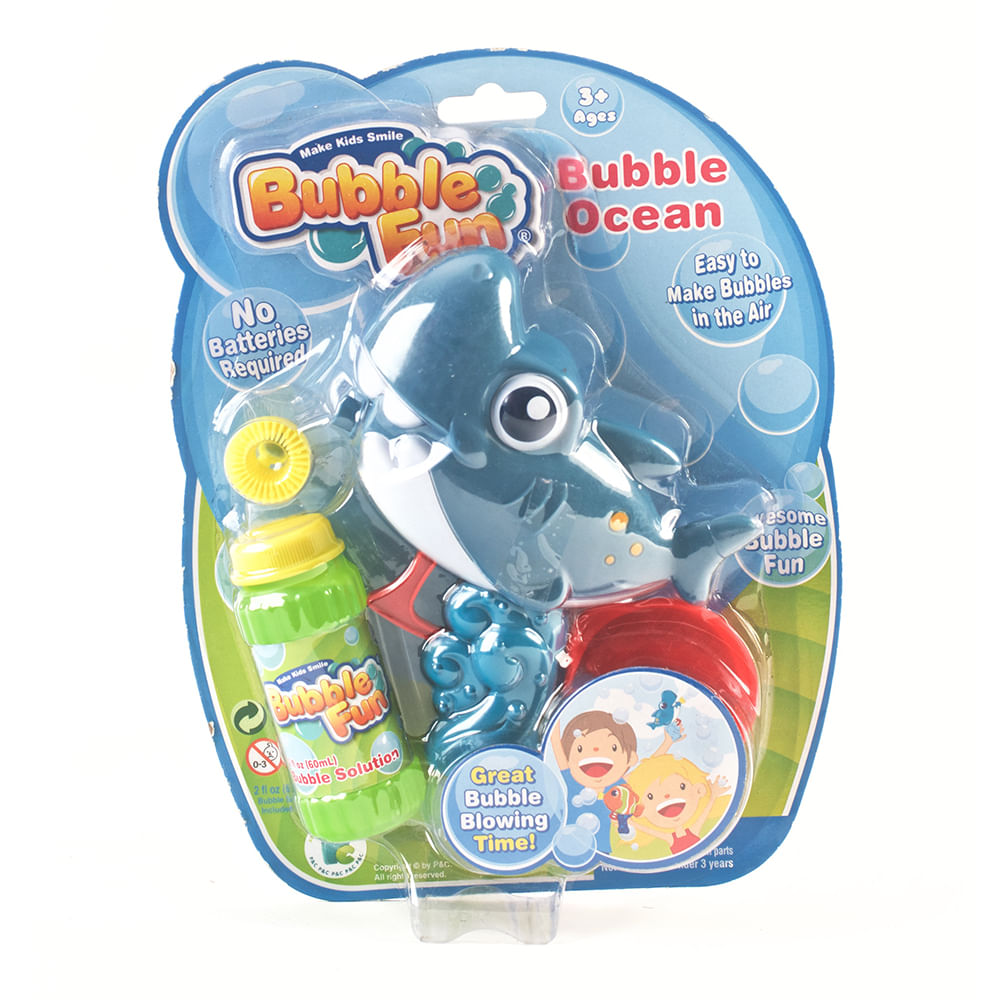 Burbujero Bubble Fun Friction Power Peces Tiburon Azul