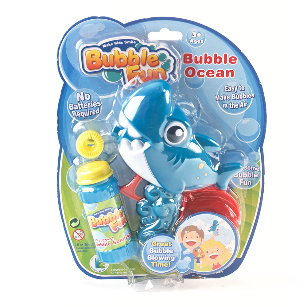 Burbujero Bubble Fun Friction Power Peces Tiburon Celeste