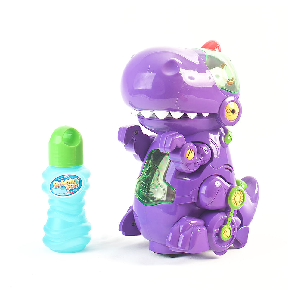 Burbujero Dinosaurio Bubble Fun con Luz y sonido Violeta