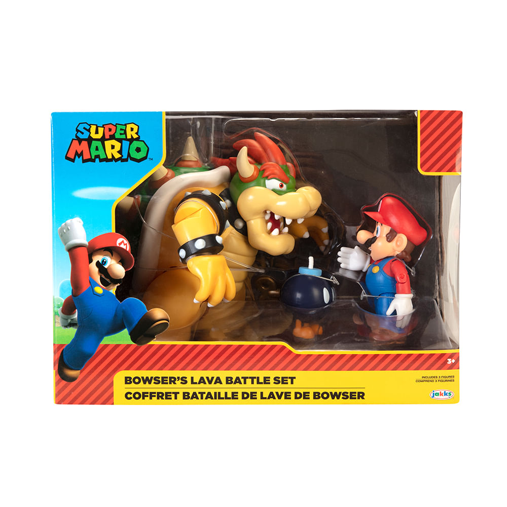 Figura Nintendo Super Mario Bros Playset Mario vs. Bowser Diorama Wave