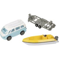 Teamsterz Metal Street Kingz Furgoneta Remolque Celeste con Exhibidor Playset 28 Cm