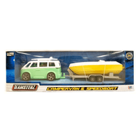 Teamsterz Metal Street Kingz Furgoneta Remolque Verde con Exhibidor Playset 28 Cm