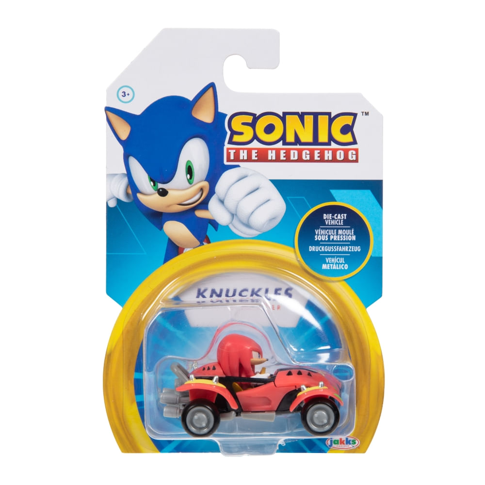 Sonic Figura 06 Cm Articulado The Hedgehog con Vehiculo de Metal