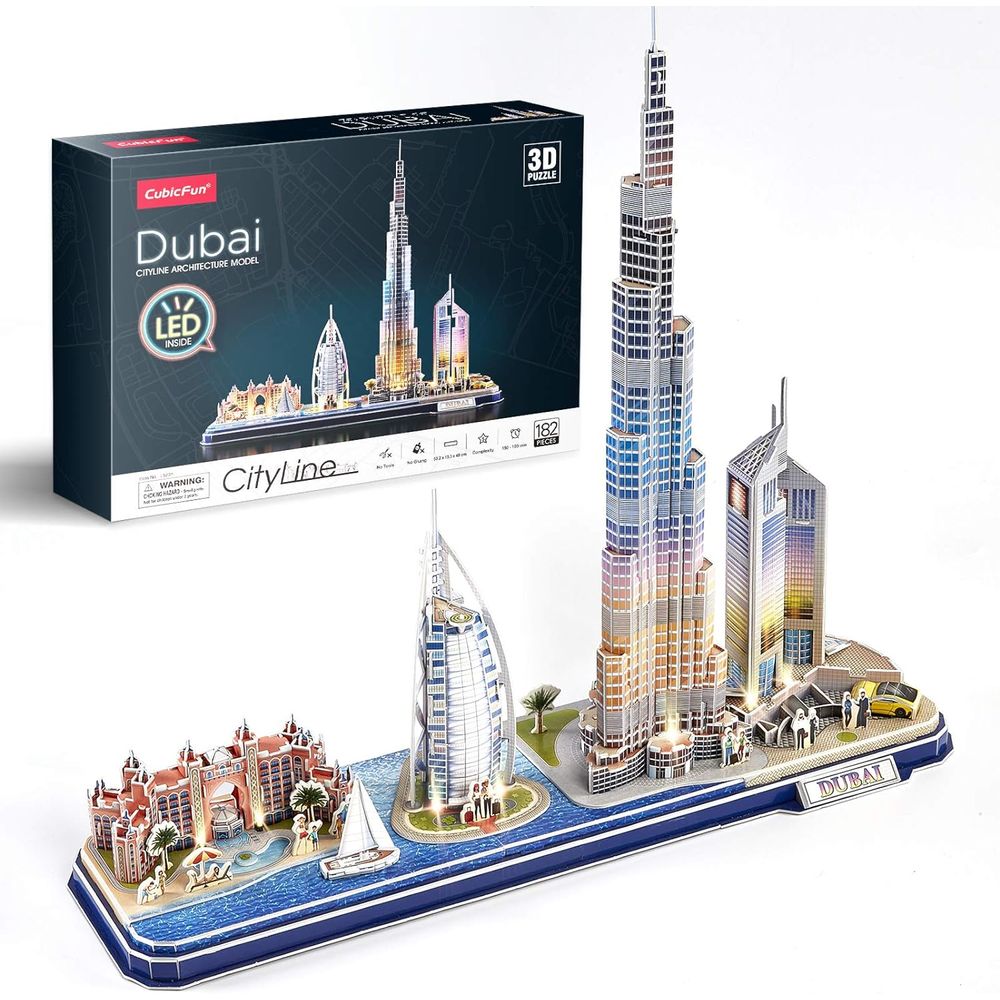 Cubic Fun Rompecabeza 3D con LED Dubai Ciudad 182 Piezas