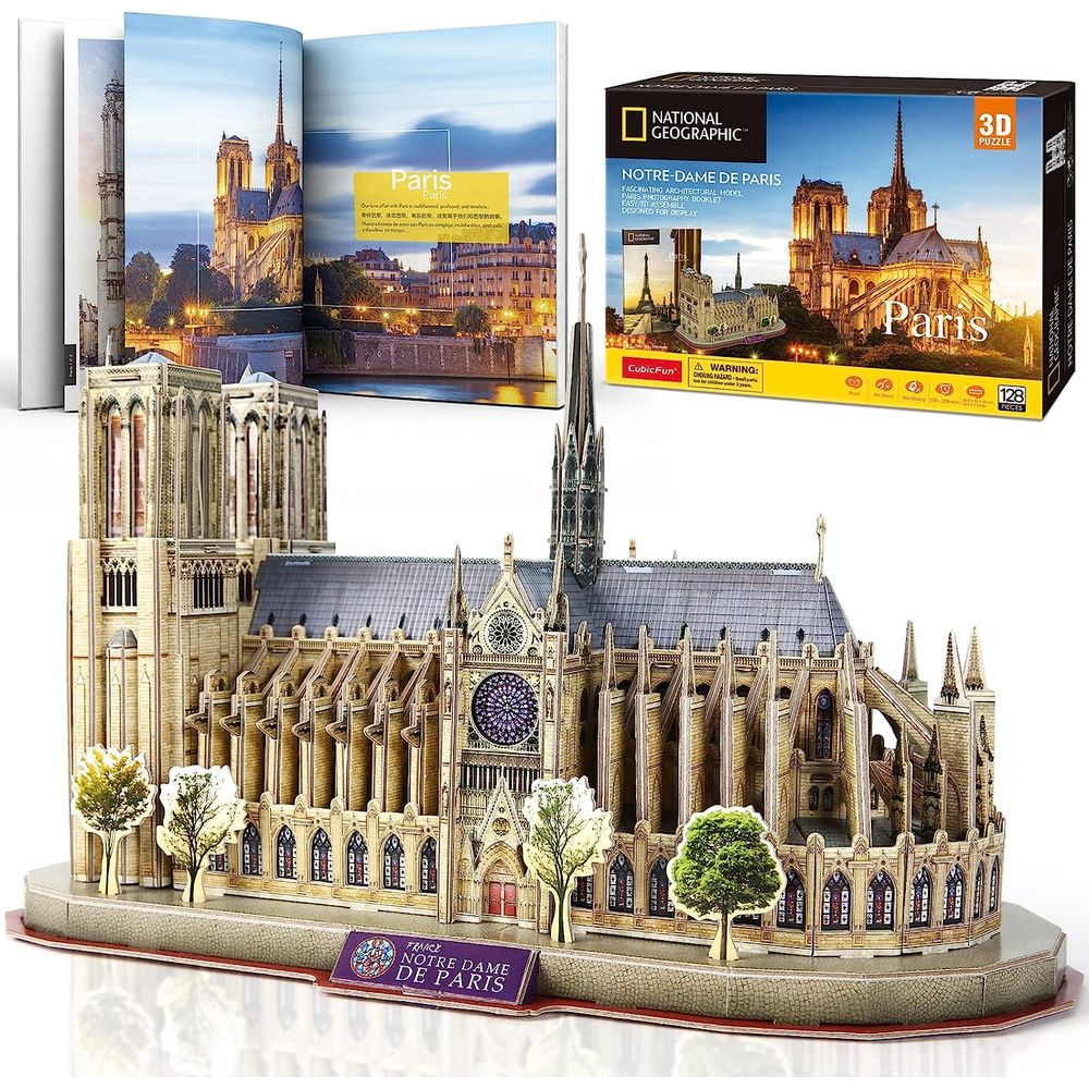 Cubic Fun Rompecabeza 3D National Geographic Notre Dame Paris 128 Piezas