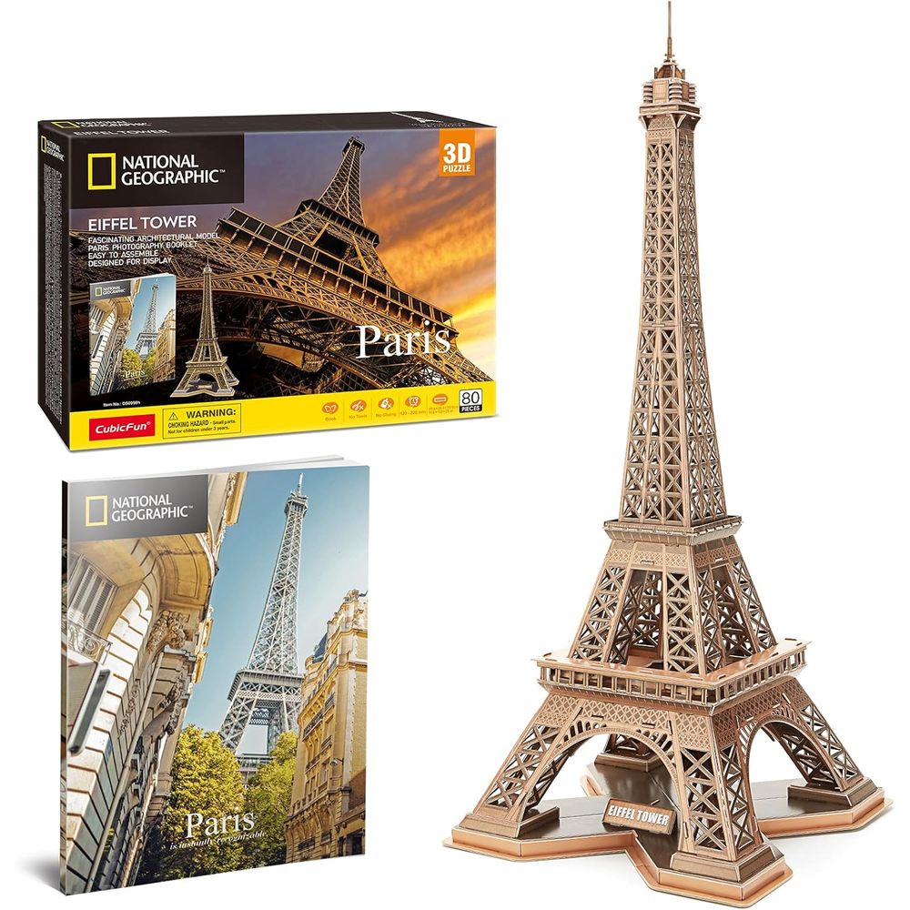 Cubic Fun Rompecabeza 3D National Geographic Torre Eiffel Paris 80 Piezas