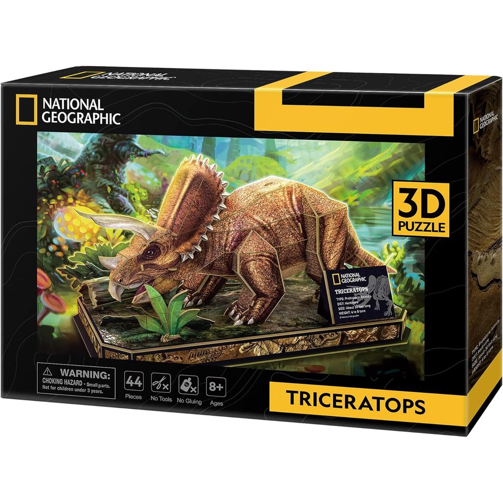 Cubic Fun Rompecabeza 3D National Geographic Triceratops 44 Piezas