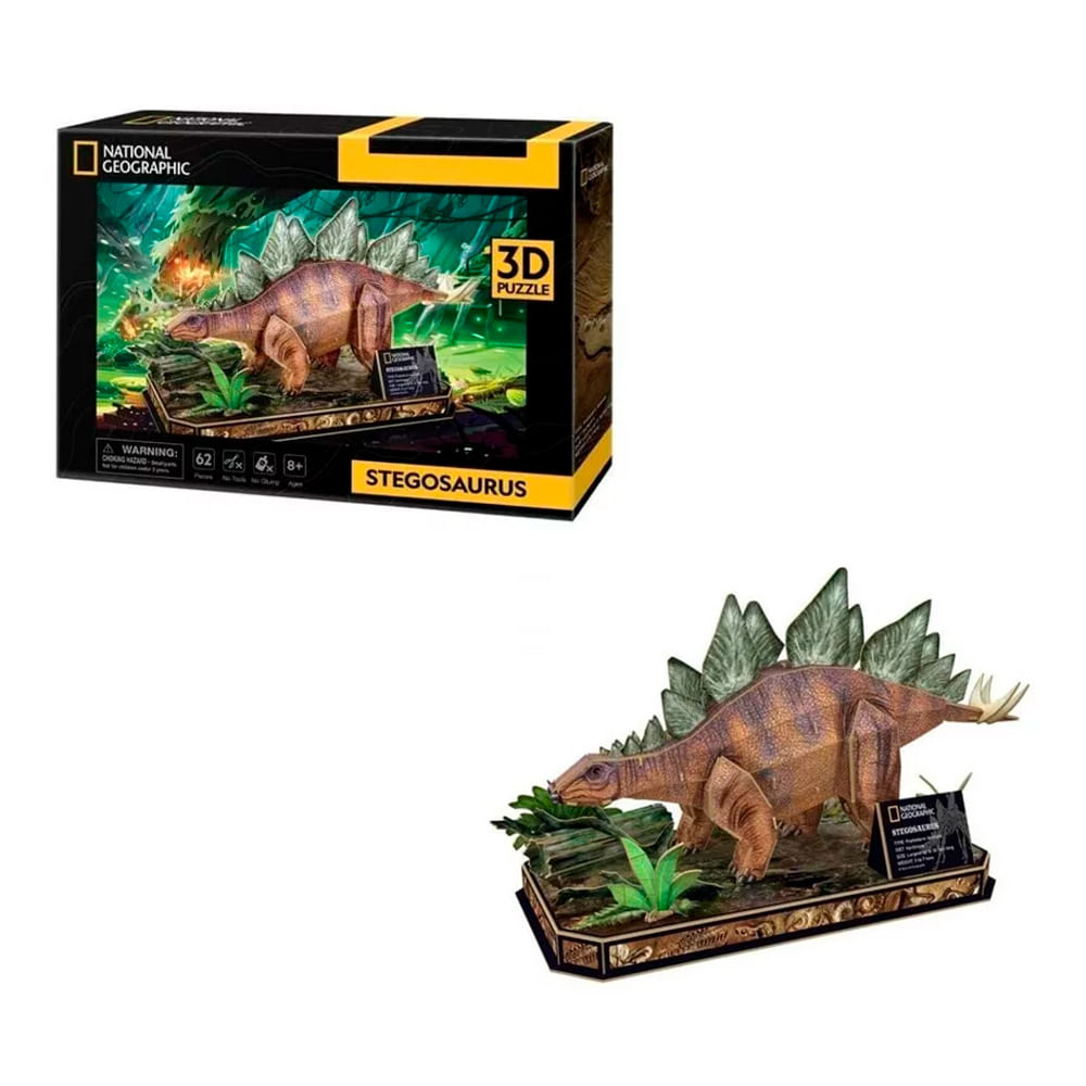 Cubic Fun Rompecabeza 3D National Geographic Stegosaurus 62 Piezas