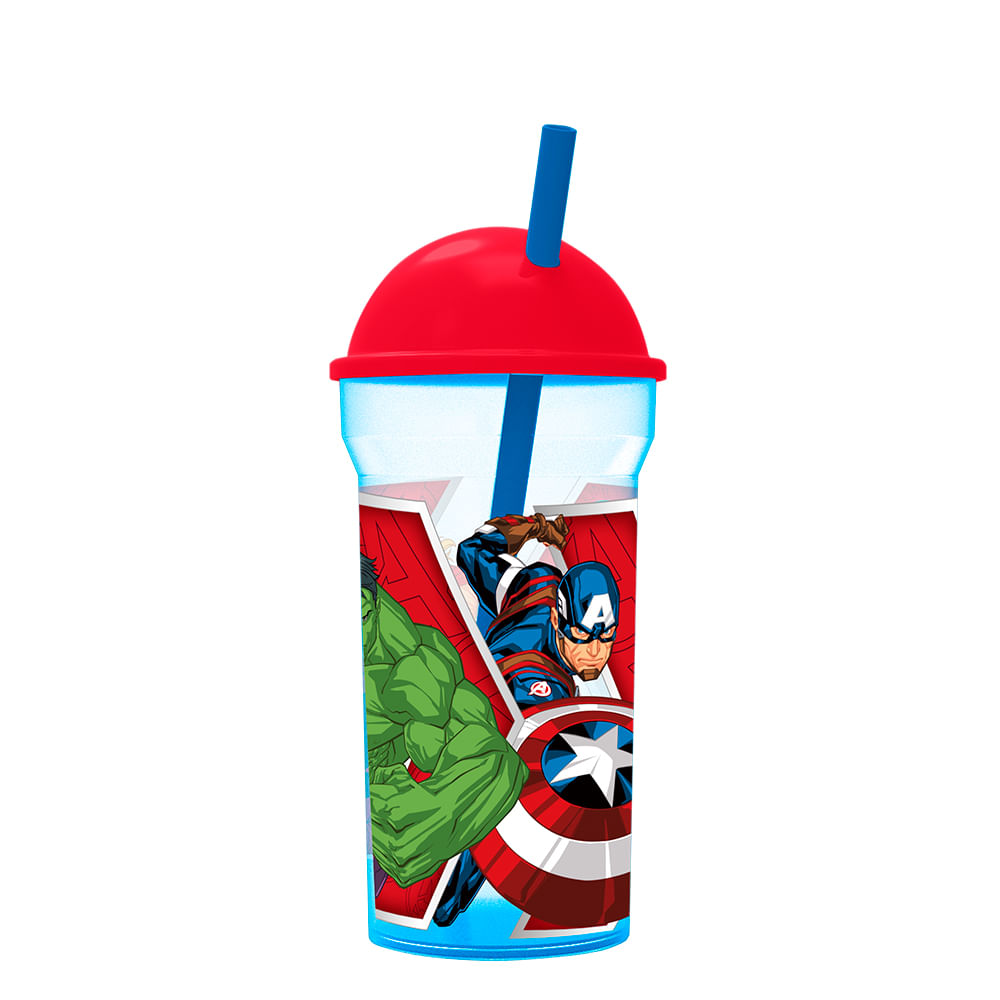 Vaso 460ml Transparente Tapa Alta Avengers