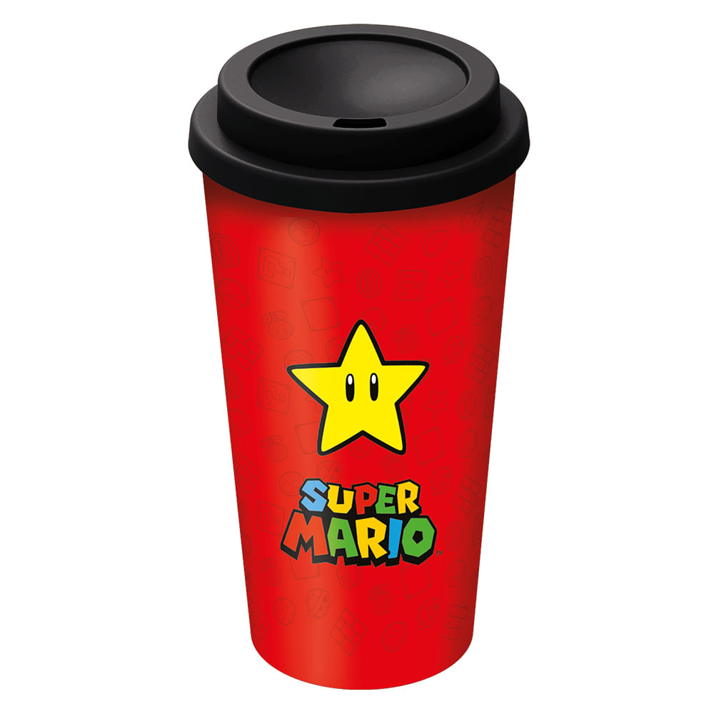 Vaso Cafe Doble 520ml Pared Grande Super Mario