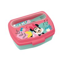 Sandwichera Rectangular Y Cubiertos Minnie Mouse