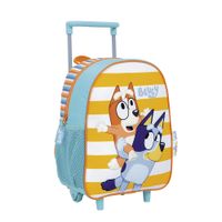 Bluey Mochila 12 Carro Rayas Celeste