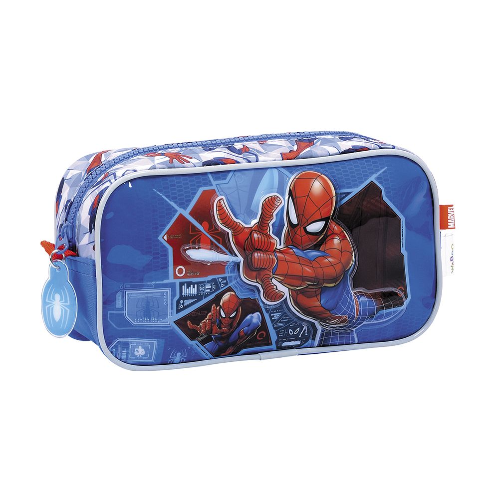 Spiderman Cartuchera Simple Tech Azul