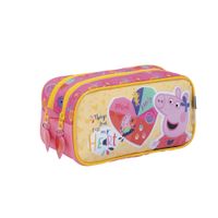 Peppa Pig Cartuchera Doble Corazon Fucsia