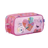 Peppa Pig Cartuchera Doble Corazon Rosa