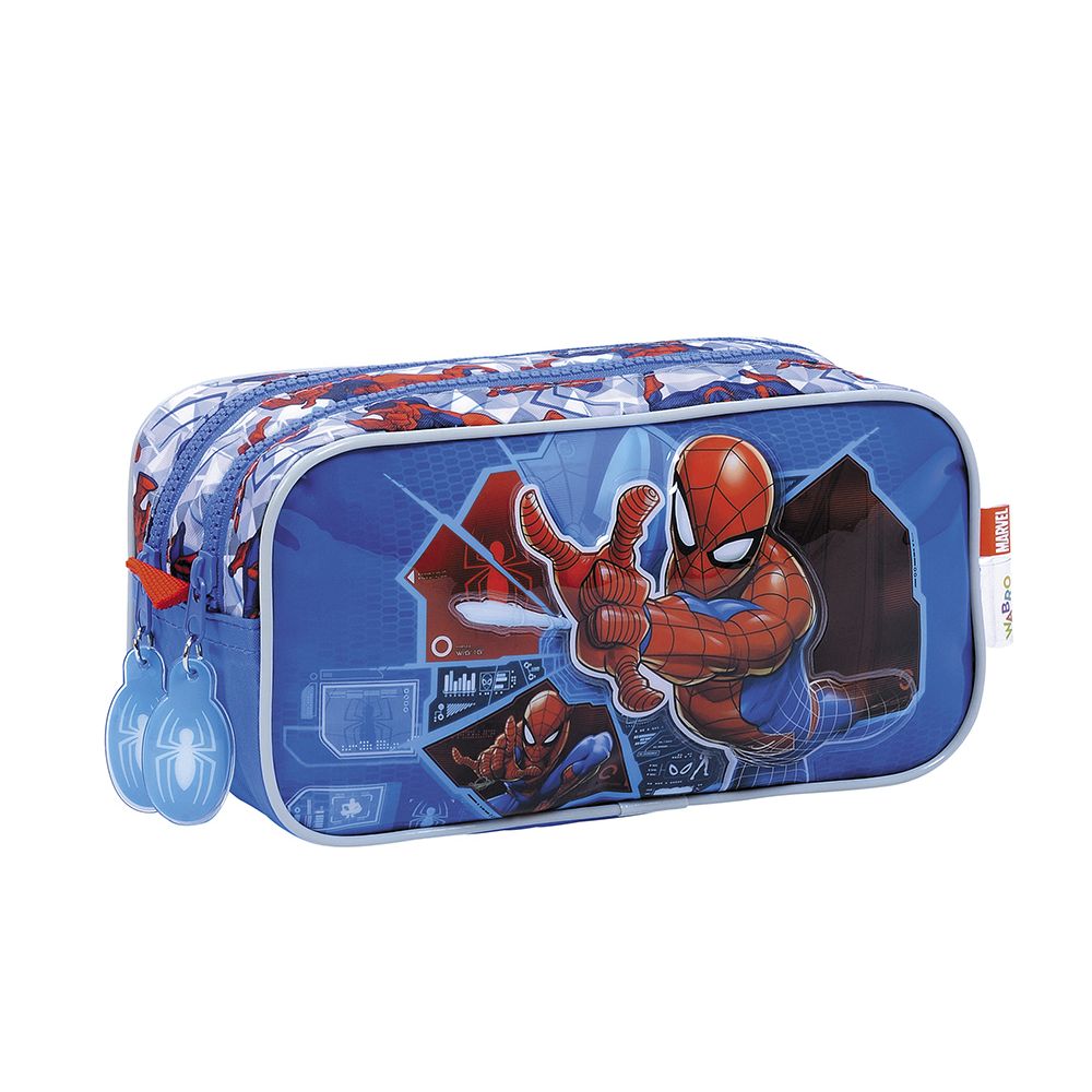 Spiderman Cartuchera Doble Tech Azul
