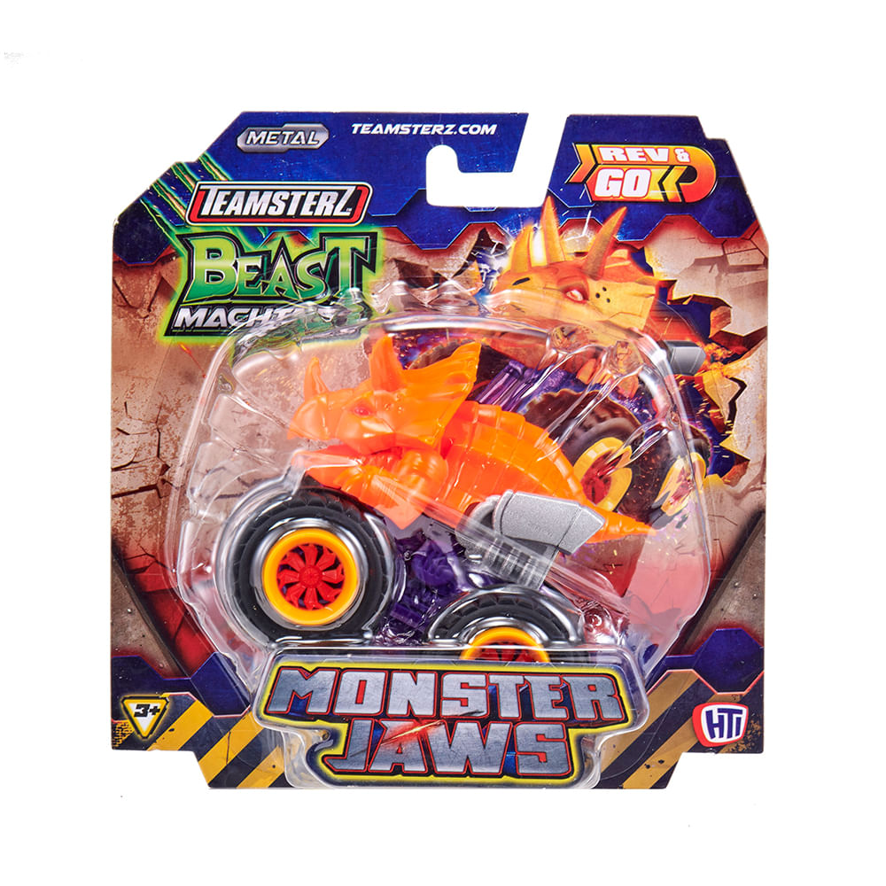 Teamsterz Metal Beast Machines Vehiculo 07cm Monster Jaws Naranja