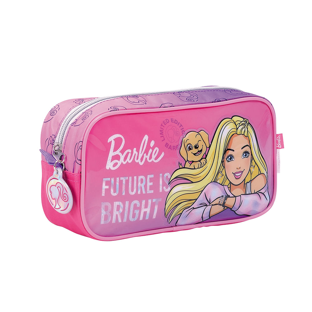 Barbie Cartuchera Simple Future Rosa y Blanco