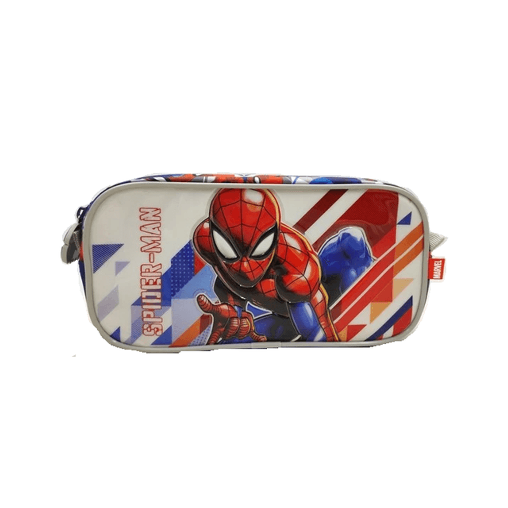 Spiderman Cartuchera White Line Hombre Araña Doble