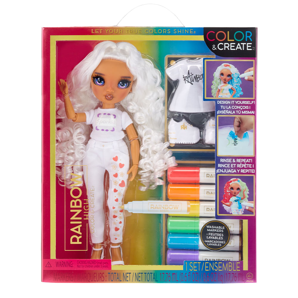 Rainbow High Muñeca 27cm Fashion Violeta Pack X3 Color Y Create