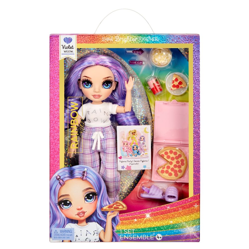 Muñeca Rainbow High 23cm PJ Violet Party Fashion