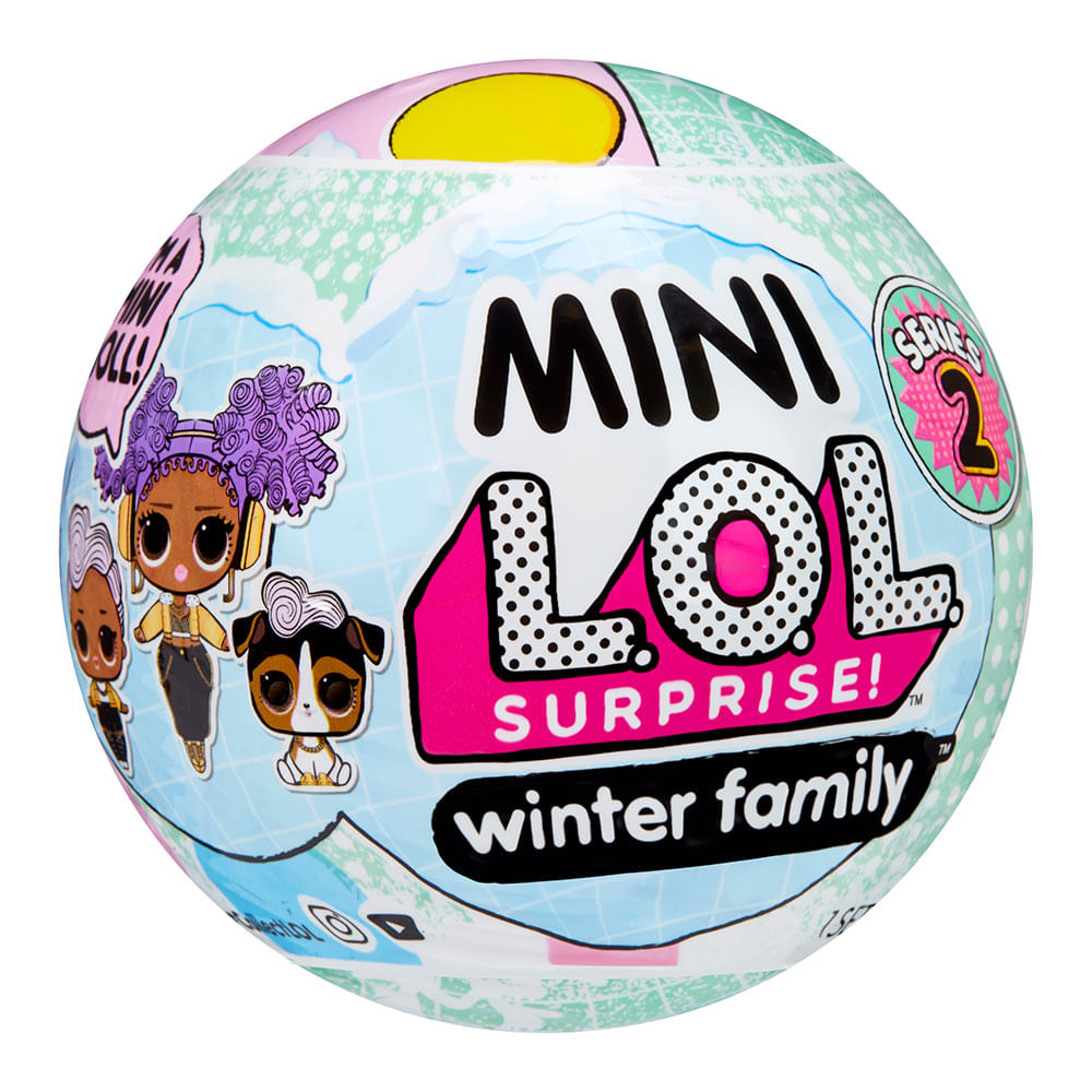 LOL Muñeca Surprise Winter Mini Family Con Exhibidor