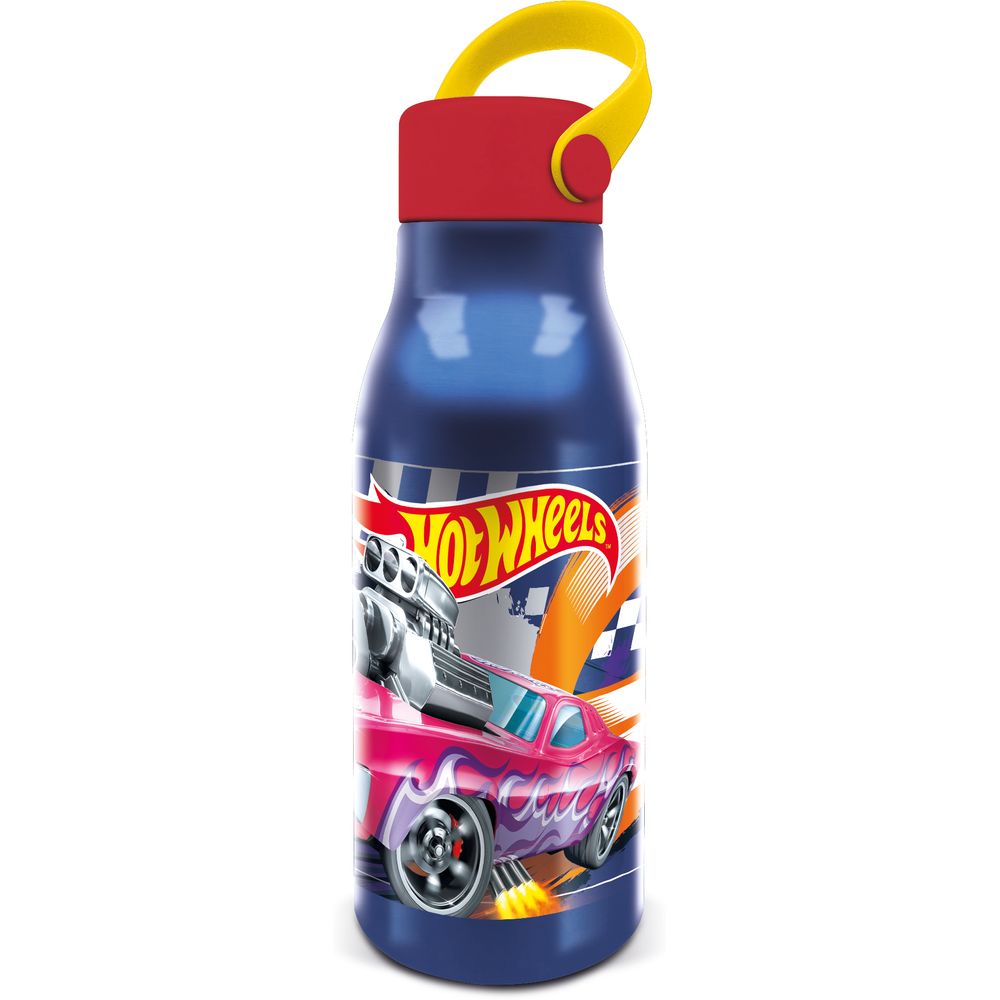 Stor Flexi Handle Botella De Aluminio 760 Ml Hotwheels Fuego Azul