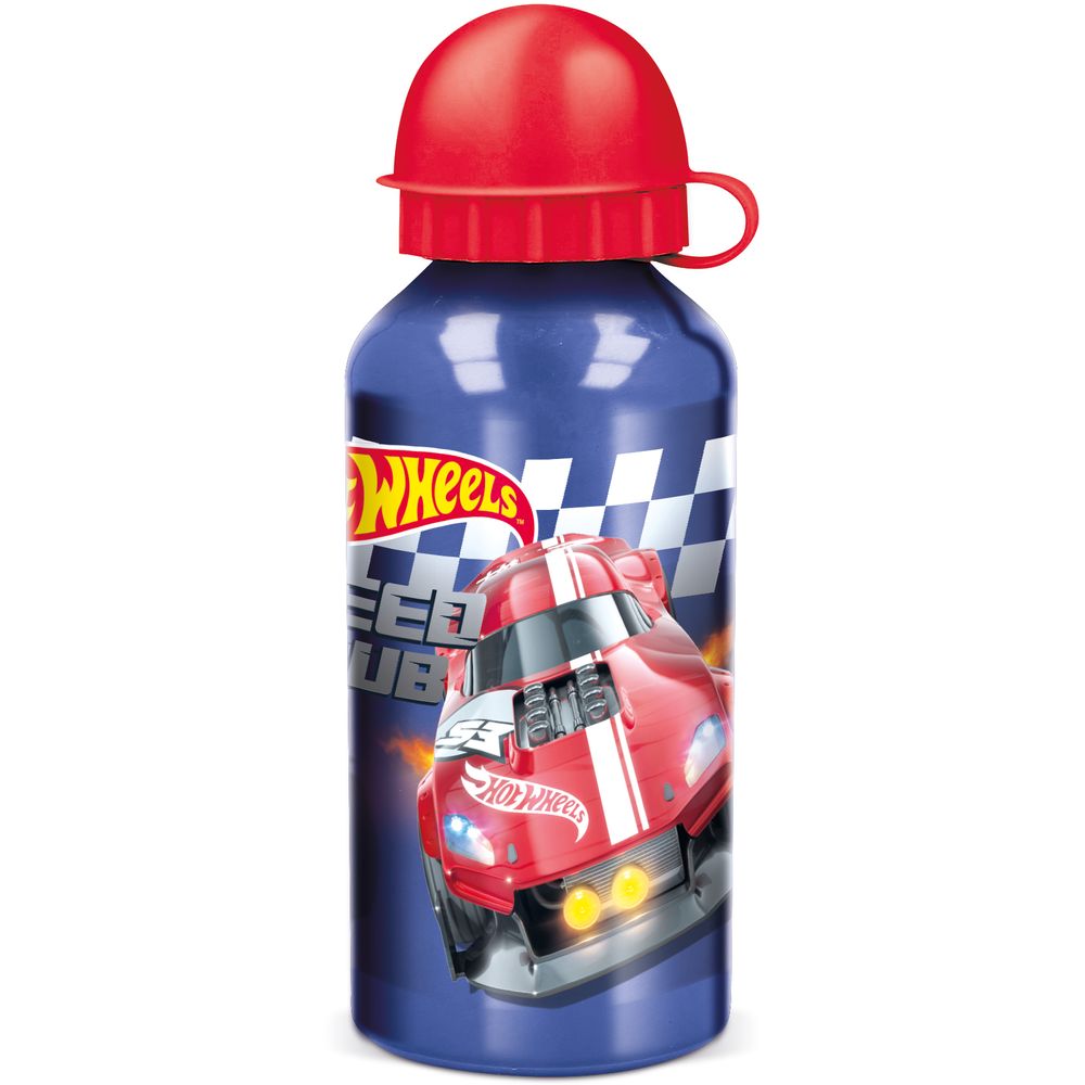 Stor Botella De Aluminio 400 Ml Hotwheels Fuego Azul