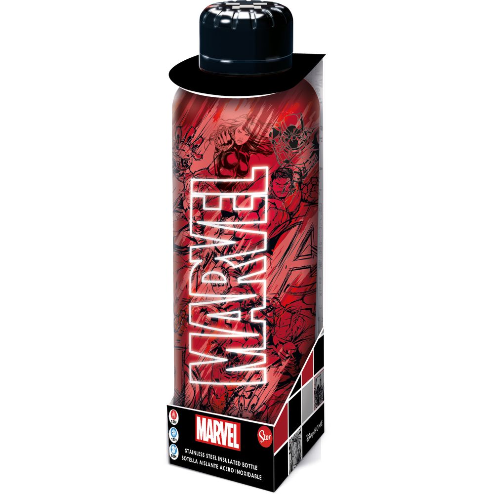 Stor Botella De Acero Inoxidable Aislada Marvel Pattern