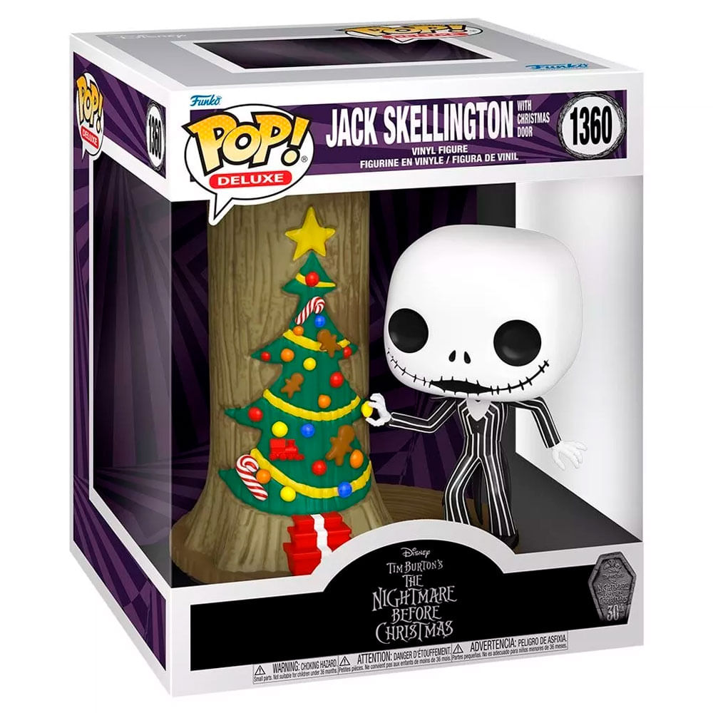 Funko Pop Figura 13cm Deluxe Disney Tnbc Jack Skellington With Christmas Door