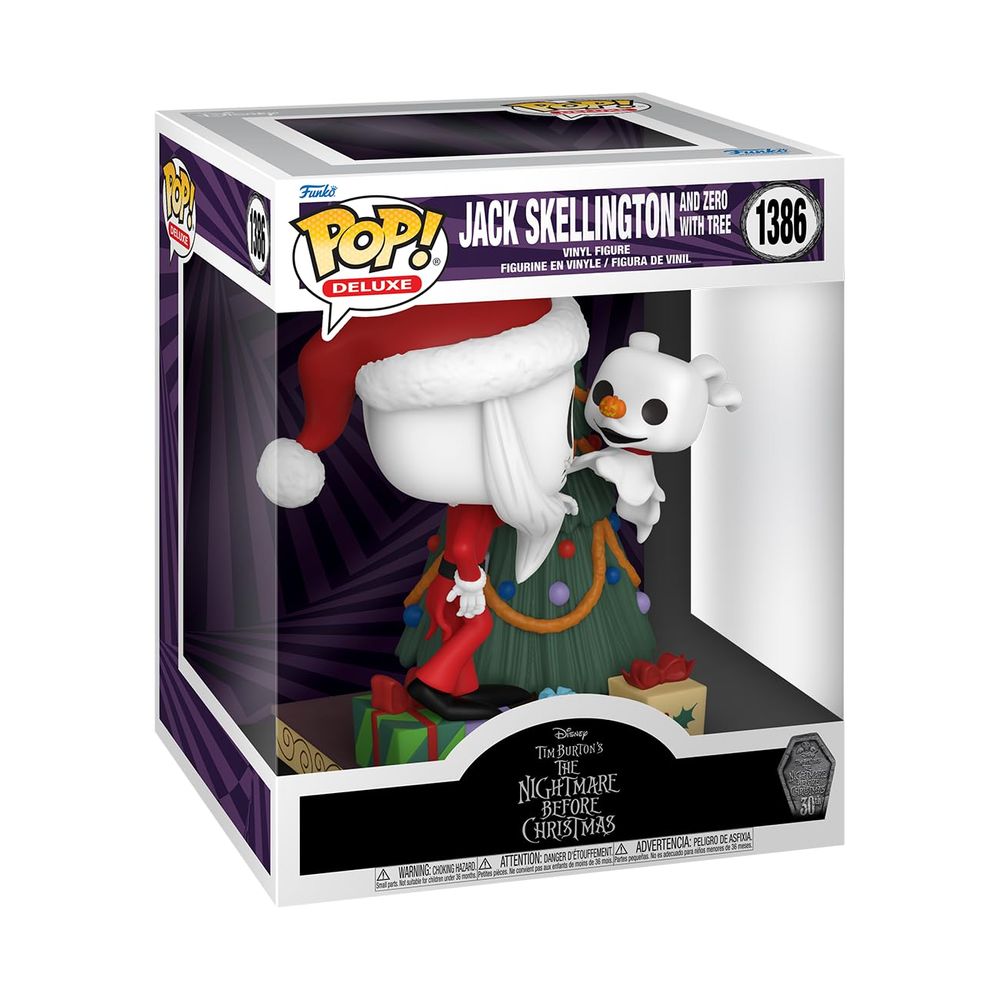 Funko Pop Figura 13cm Deluxe Disney Tnbc Jack Skellington And Zero With Tree