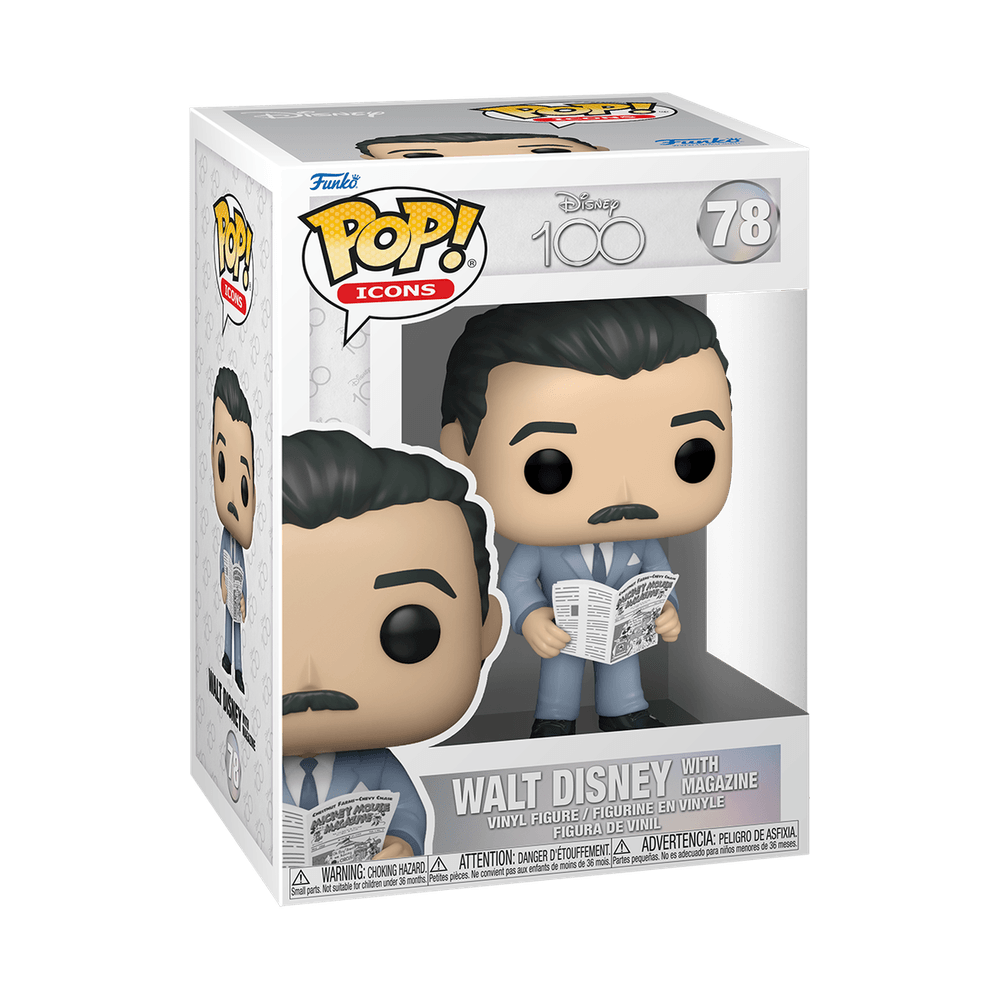 Funko Pop Figura 10cm Icons Walt Disney With Magazine