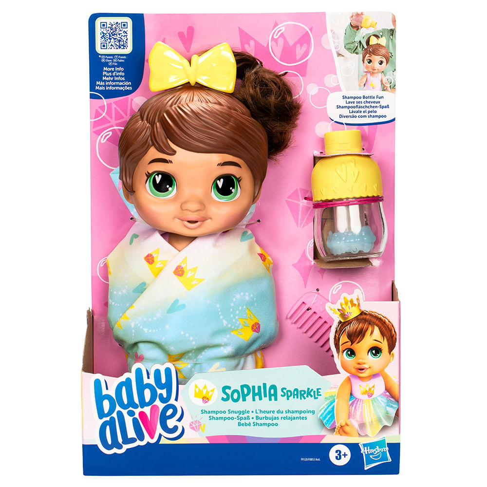 Hasbro Baby Alive Muneca 29cm Sophia Sparkle Burbujas Relajantes wabro