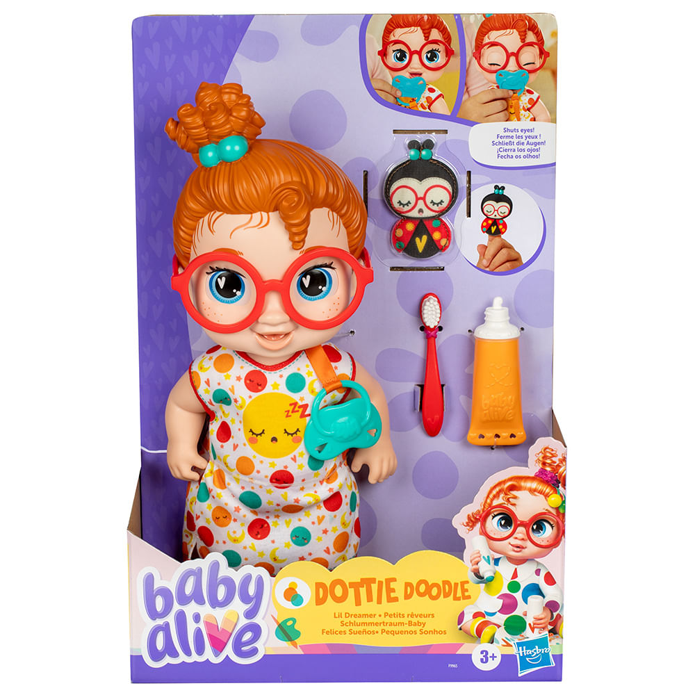 Hasbro Baby Alive Muñeca 29cm Dottie Doodle Baby Felices Sueños