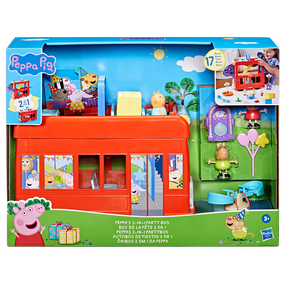 Hasbro Peppa Pig Playset 35cm Autobus de Fiesta 2 en 1