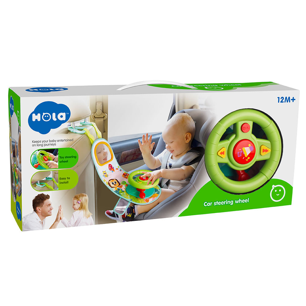 Hola Baby Playset Volante de Auto Con Luces Y Musica