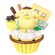 Hello Kitty Figura 18cm Cupcake de Banana Pompompurin