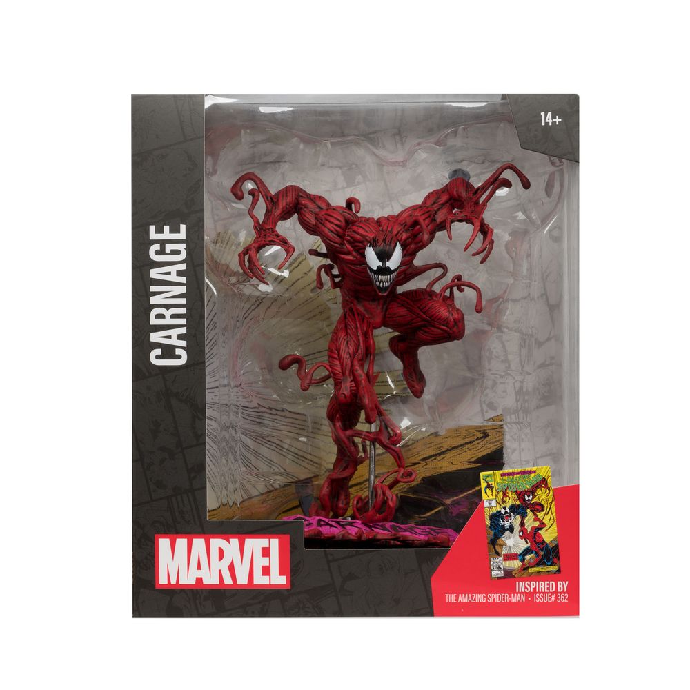 Figura Mc Farlane Marvel Carnage Spiderman 1 10TH Coleccionabe Con Escenario