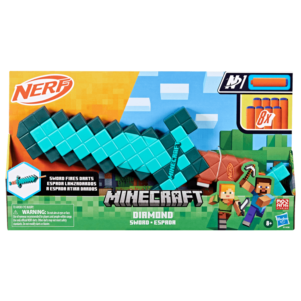Hasbro Nerf Lanzadora De Dardos Minecraft Espada De Diamantes