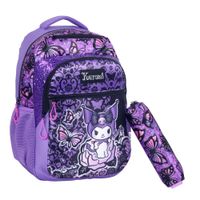 Mochila Kuromi Mariposas 18 Espalda Con Cartuchera De Regalo