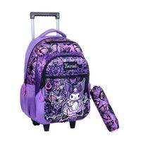 Mochila Kuromi Mariposas 18 Carro Especial Con Cartuchera De Regalo