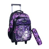 Mochila Kuromi Mariposas 18 Carro Especial Con Cartuchera De Regalo
